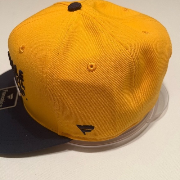Men's Fanatics Gold/Navy Nashville‎ Predators Iconic Color Blocked Snapback Hat - Picture 4 of 9
